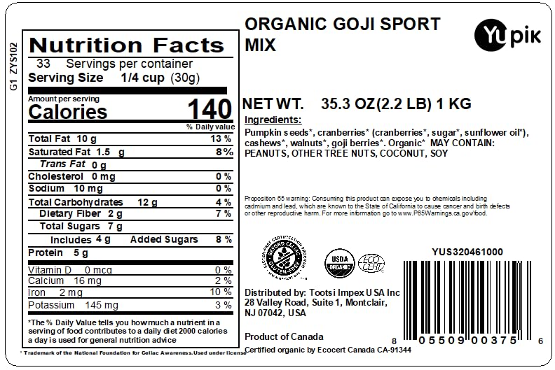 Yupik Organic Goji Sport Trail Mix