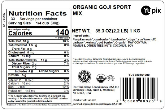 Yupik Organic Goji Sport Trail Mix