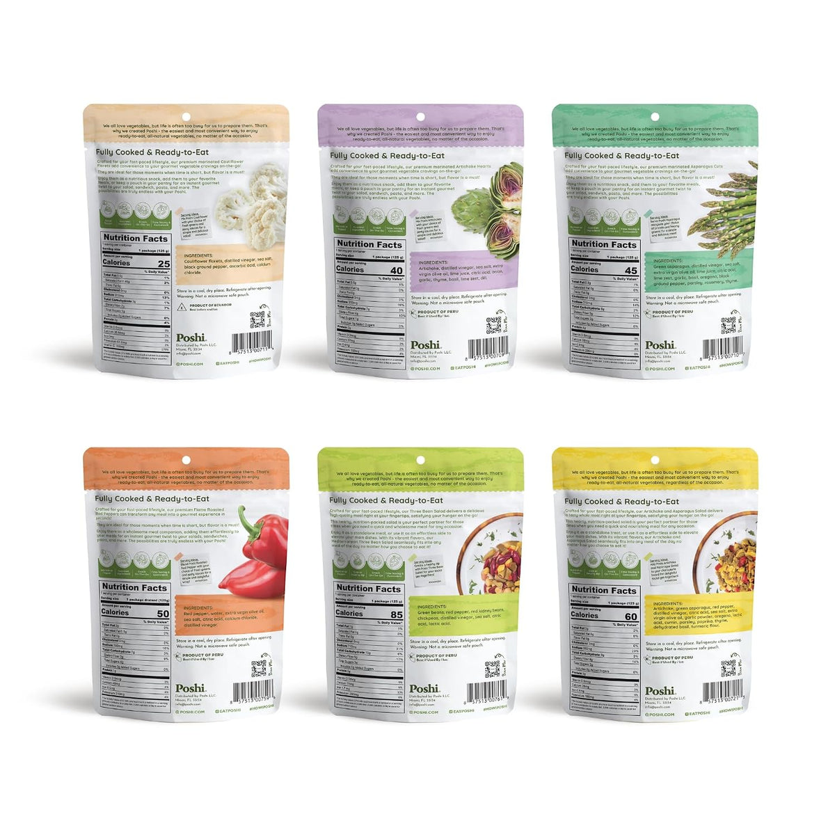 Poshi Marinated Vegetable Variety Pack