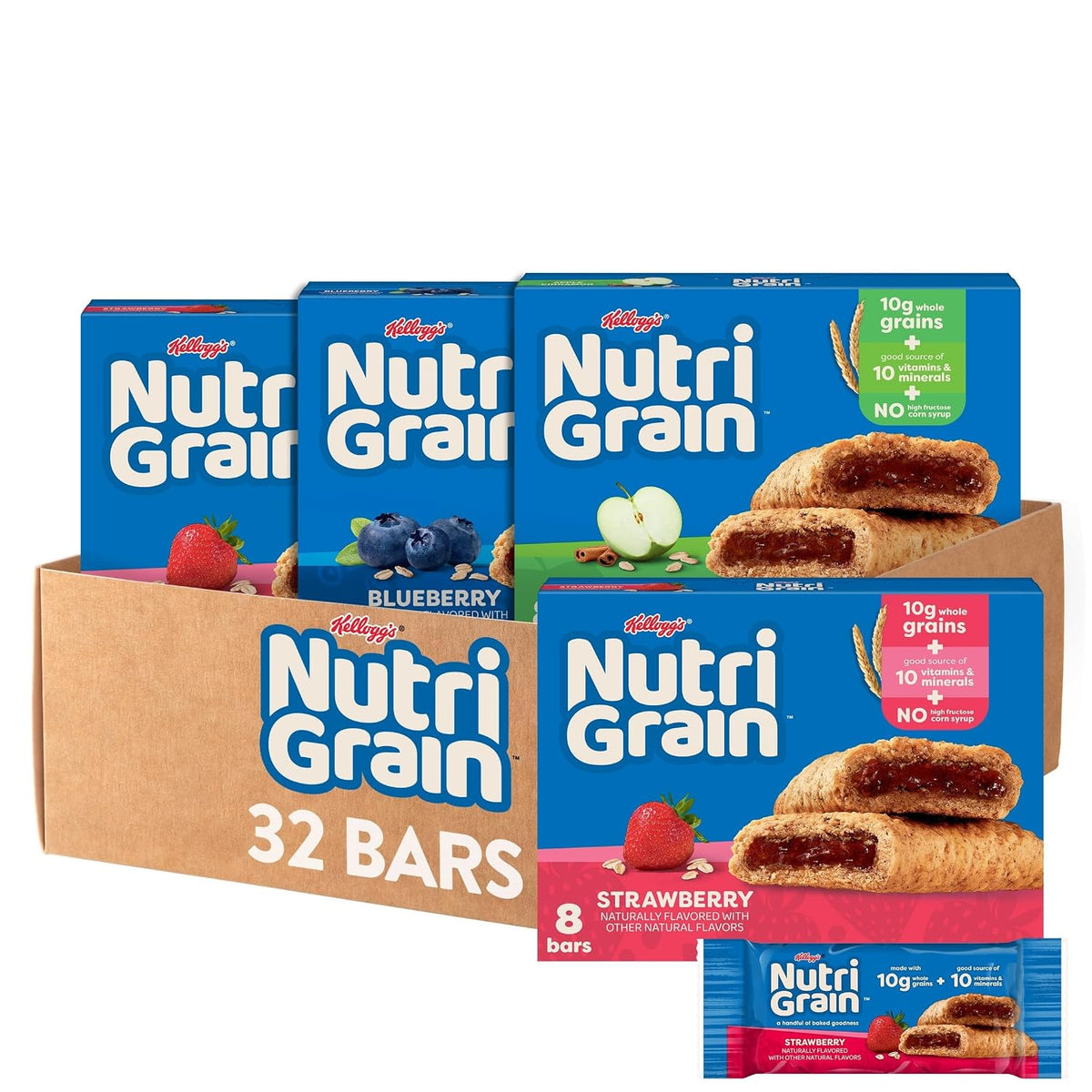 Nutri-Grain Breakfast Bars, 3-Flavor Variety Pack