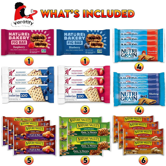 Veratify Snack Variety Gift Basket, 72 Count